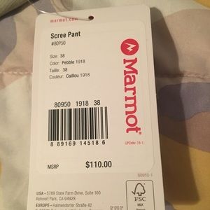 Marmot men’s pants. $50 for both/$30 individually